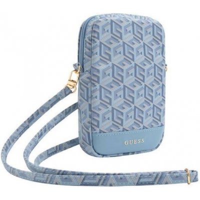 Guess Zip GCube Bottom Stripe Phone Bag Blue – Zboží Živě