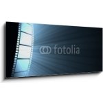 Skleněný obraz 1D panorama - 120 x 50 cm - Filmstrip. Concept of industry cinematographic. Filmová páska. Koncepce kinematografického průmyslu. – Zboží Mobilmania