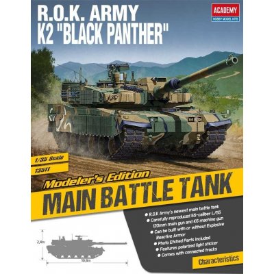 Academy Model Kit tank 13511 ROK ARMY K2 PANTHER černá 1:35