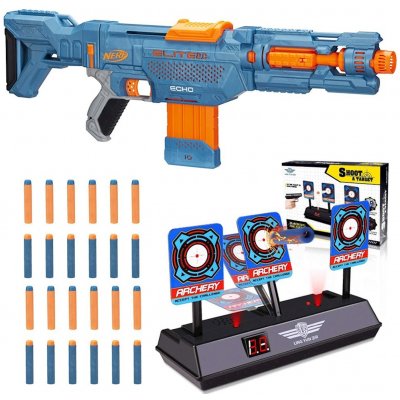 Nerf Elite 2.0 Echo + elektronický terč 3 cíle – Zbozi.Blesk.cz