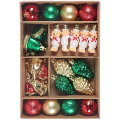 Pro-Tech shop Sada 24 vánočních ozdob na stromeček červeno-zelený mix 69774 – Hledejceny.cz