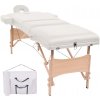 Masážní stůl a židle zahrada-XL Skládací masážní stůl 3 zóny tloušťka 10 cm bílý