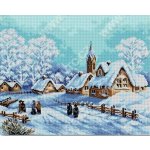 Předloha vyšívací 40 x 50 cm 2287 vesnice v zimě – Zboží Dáma