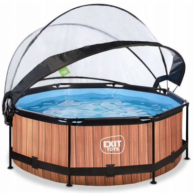 Exit Toys Frame s kartušovou filtrací a kopulí 300 x 76 cm Dřevo – Hledejceny.cz