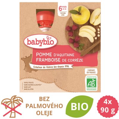 BabyBio Jablko a malina 4 x 90 g – Hledejceny.cz