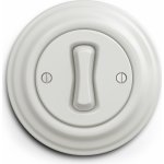 Kliklap jednoduchý kulatý Jednopólový č. 1 Plný Keramická bílá, K/V1/1/PLN – Sleviste.cz