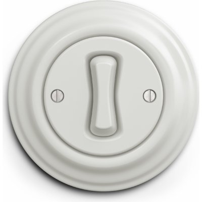 Kliklap jednoduchý kulatý Jednopólový č. 1 Plný Keramická bílá, K/V1/1/PLN – Sleviste.cz