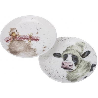 Wrendale set talířků s krávou a kačerem 16,5 cm Cow & Cracker Duck 2 ks – Zboží Mobilmania