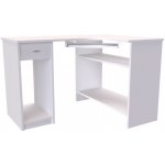 Nábytek Mikulík PC stolek rohový Luky bílý lesk / antracit MIK-LUKY-LESK – Sleviste.cz