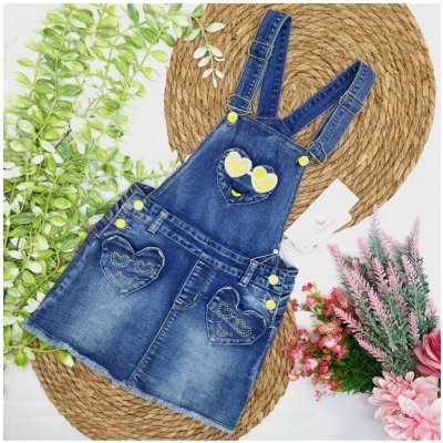 Pracify dívčí džínová sukně s laclem Srdíčka stylový denim – Zboží Dáma