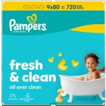 Pampers vlhčené ubrousky Fresh & Clean 9 x 80 ks – Zboží Dáma