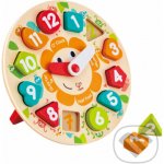 Hape dřevo puzzle vkládací hodiny 13 dílků 25cm – Sleviste.cz