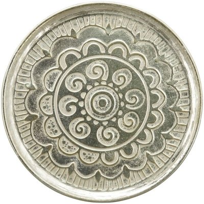 ArtFerro Stříbrný antik kovový dekorativní podnos 39x1,5cm