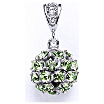 Čištín Koule se Swarovski krystalem peridot přívěsek 36940639 Stříbrný P 1344/2