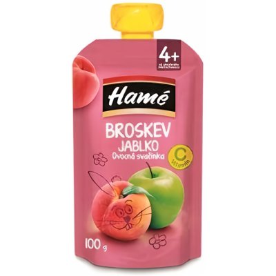 Hamé kapsička Broskev Jablko ovocná svačinka 100 g – Zboží Mobilmania