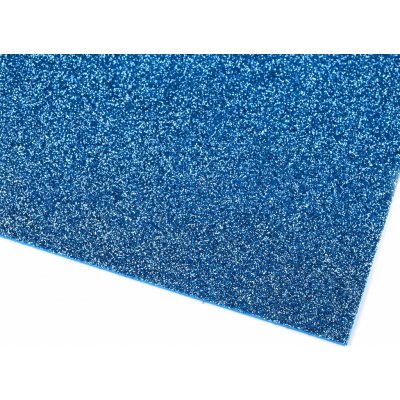 Samolepicí pěnová guma Moosgummi s glitry 20x30 cm - 2 ks Barva: Modrá – Zbozi.Blesk.cz