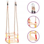 Greatstore houpačka pro batolata s bezpečnostním pásem bavlna dřevo modrá – Zboží Dáma