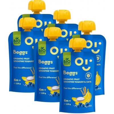Beggs BIO Smoothie s ovocem, jogurtem a ovesnými vločkami 120 g – Sleviste.cz