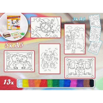 Radost v písku Sada střední PRO HOLKY 6 Barevné pískování obrázků – Zboží Dáma