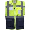 Pracovní oděv Yoko Vesta HVW820 Hi-Vis síťovaná výstražná COT-79W820zw701 Žlutá fluorescent/navy