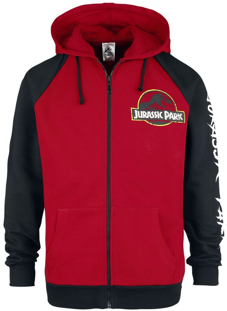 Jurassic Park Classic Logo cervená/cerná Mikina s kapucí na zip od 1 660 Kč  - Heureka.cz