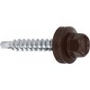 Samořezný střešní farmářský šroub KLIMAS 4,8 x 25 SW8 RAL 8017 Čokoládově hnědý s podložkou EPDM (250 ks/bal)