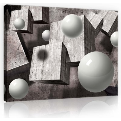 Consalnet Obrazy na stěnu - 3D šedé geometrické obrazce, 80x60 cm