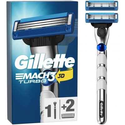 Gillette Mach3 Turbo 3D + 2 ks hlavic – Zboží Mobilmania
