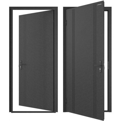 DoorHan vchodové dveře ECO Antique 88 x 205 cm stříbro pravé s cylindrickou vložkou – Zboží Mobilmania