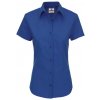 Dámská košile B&C Heritage s krátkým rukávem modrá