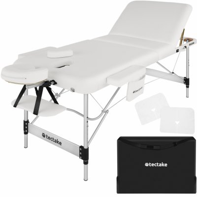 Tectake 405586 3 zóny masážní lehátko s 5cm polstrováním a hliníkovým rámem bílá 78 cm – Sleviste.cz