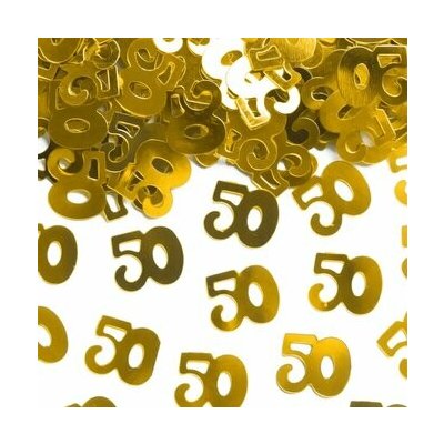 Fóliové KONFETTI zlaté HAPPY BIRTHDAY narozeniny 50 – Zboží Mobilmania