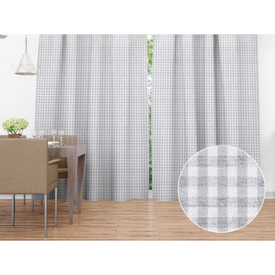 Biante Dekorační závěs Rebeka RE-015 Světle šedo-bílá kostka malá 130x200 cm – Hledejceny.cz