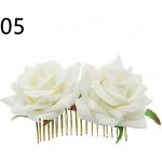 Ozdoby do vlasů - svatební, různé druhy, hřebínek - bílé růže