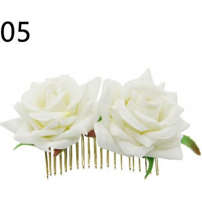 Ozdoby do vlasů - svatební, různé druhy, hřebínek - bílé růže – Zboží Mobilmania