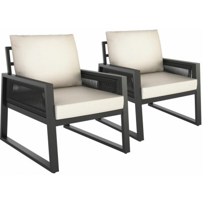 tectake 406016 zahradní set captive v lanovém designu - sada 3 (2 x křeslo) – Zboží Mobilmania