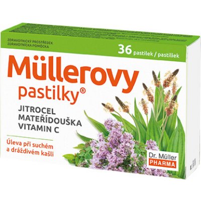 DR.MÜLLER Müllerovy pastilky s jitrocelem a mateříd.36ks – Hledejceny.cz
