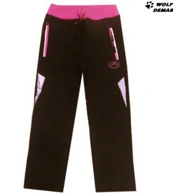 Kugo K1209 softshellové kalhoty s fleecem šedá + růžová – Zboží Mobilmania