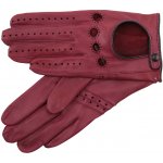 Špongr Dámské kožené řidičské rukavice KIARA tmavě červené/černé – Zboží Mobilmania