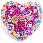 WOODY Srdíčko set navlékací korálky s provázky rámeček na foto 2v1 – Zboží Dáma