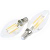 Žárovka T-LED LED žárovka E14 DIMF4W FILAMENT C35 LED žárovka E14 DIMF4W FILAMENT C35, Teplá bílá
