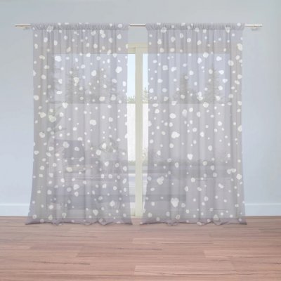 Sablio Záclony Bílé flíčky na fialové: 2ks 150x250cm – Hledejceny.cz
