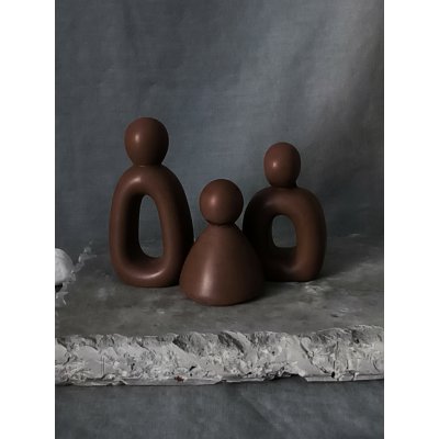 Dess Craft Studio KIN Sada tří abstraktních figurek - dekorace na polici, ručně odlévaná, více barev Barva: 7 - Merlot Velvet – Hledejceny.cz