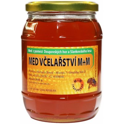 Včelařství M+M med střednětmavý 900 g – Zboží Dáma