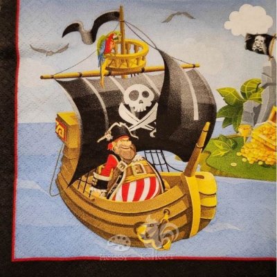 Ubrousek na decoupage vzor 1016 piráti – Zboží Dáma