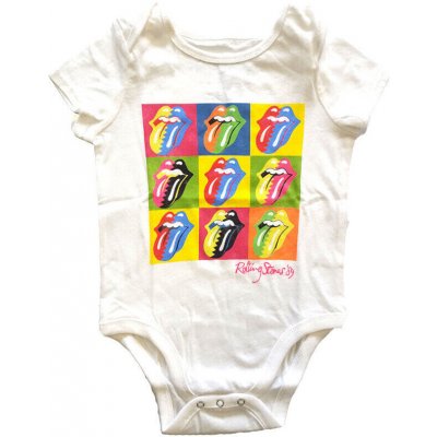 The Rolling Stones Two Tone Tongues Baby Grow White