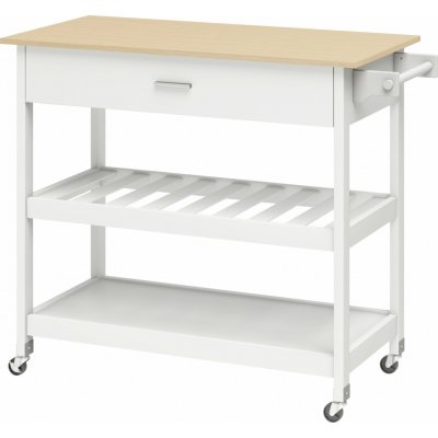 Homcom servírovací vozík se 3 úrovněmi 108,8 x 51 x 92,5 cm bílý – Sleviste.cz