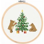 kpomalovani.cz Sada na jednoduché křížkové vyšívání VÁNOČNÍ MEDVÍDCI U STROMKU – Hledejceny.cz