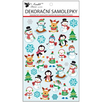 Pop up vánoční samolepky Sněhuláci 14 5 x 25 cm – Zboží Mobilmania