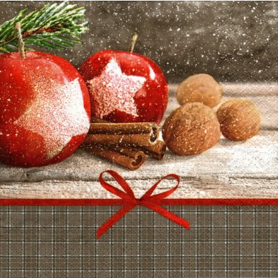 Ubrousek UBR-E84 16x16 cm VÁNOČNÍ JABLÍČKO – Zboží Dáma